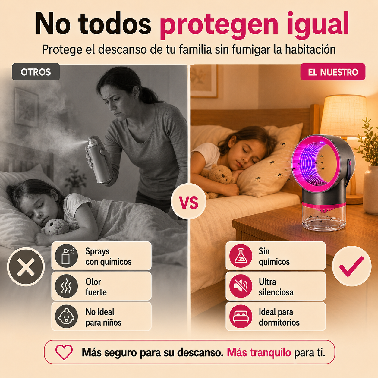Lámpara Anti-Mosquitos - Sin Fumigar Tu Cuarto con Spray Tóxicos